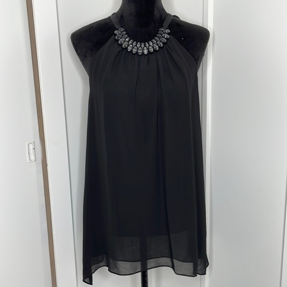 Chelsea and violet jeweled neck halter flowy  tunic blouse size S